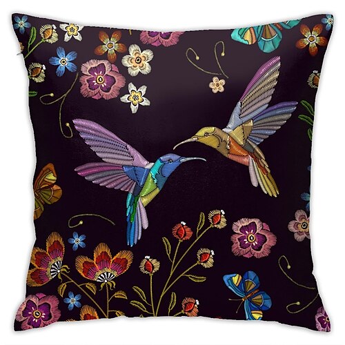 

Vintage colibri papillon double face taie d'oreiller 1 pc doux décoratif carré taie d'oreiller taie d'oreiller pour chambre salon canapé canapé chaise