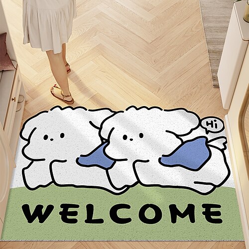 Cartoon Cute Animal Pattern Silica Gel Mud Mat For Floor, Dog Shaped