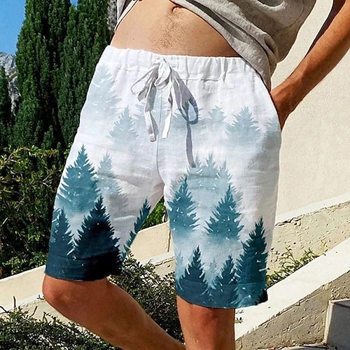 

Hombre Pantalón corto Pantalones cortos de verano Pantalones cortos de playa Correa Cintura elástica Impresión 3D Graphic Árbol Árbol de coco Transpirable Suave Corto Casual Diario Festivos Ropa de