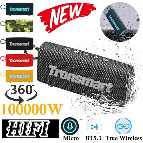 

Tronsmart Trip Bluetooth 5.3-Lautsprecher, tragbarer Dual-Treiber-Lautsprecher mit wasserdichtem IPX7, echte kabellose Stereoanlage für den Außenbereich