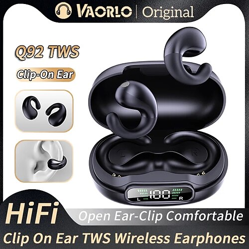 

q92 tws casque sans fil clip sur l'oreille bluetooth écouteur avec micro tactile clip d'oreille boucle d'oreille écouteurs hifi basse sport musique casque