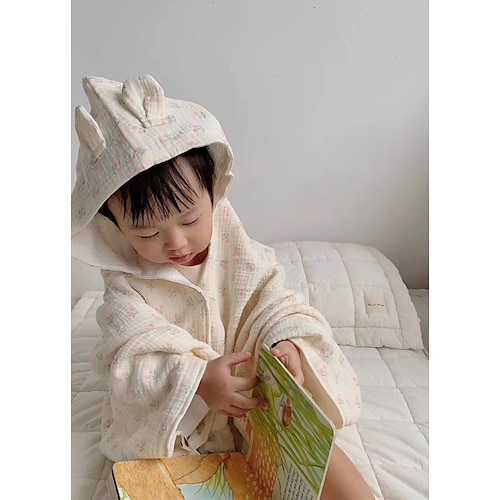 

Explosive Type A Four-Layer Washed Gauze Cotton Baby Cape Wearable Bathrobe Cover Blanket Cotton Children Hooded Bath Towel