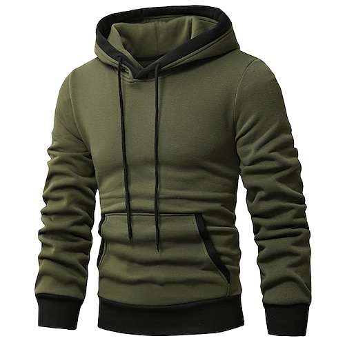 

Hombre Sudadera Verde Ejército Gris Oscuro Gris Con Capucha Plano Deporte Diario Festivos Ropa de calle Fresco Casual Primavera Otoño Ropa Sudaderas con capucha Sudaderas