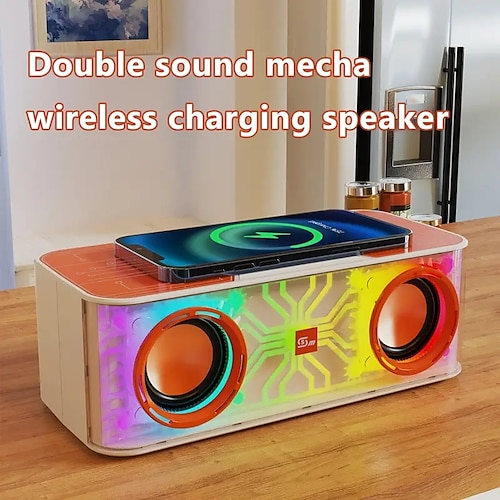 

aplicativo sj mecha alto-falante sem fio deslumbrante lindo transparente tws pequeno subwoofer estéreo portátil ao ar livre choque de som multicolorido capacidade da bateria 1200 ma potência 10 w