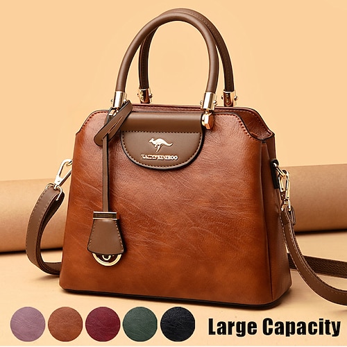 

Mulheres Bolsa de Mão Bolsa crossbody Bolsa de ombro Dome Bag Couro PU Diário Feriado Pingente Ziper Grande Capacidade Prova-de-Água Durável Côr Sólida Bloco de cor clarete Preto Amarelo