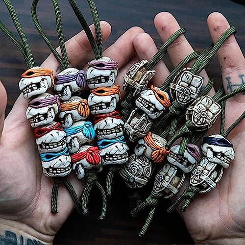 

The 4 Turtle Brothers Skull Beads, Men's Keychain Pendant, Strange and Unique Men's Accessory Decoration