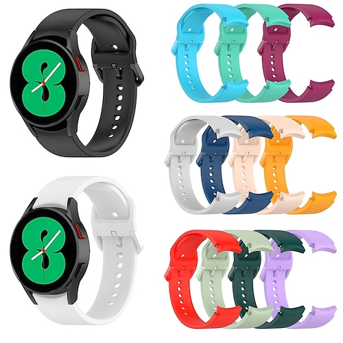 

Pulseiras de Relógio para Samsung Galaxy Watch 6/5/4 40/44mm Watch 5 Pro 45mm Watch 4 Classic 42/46mm Watch 6 Classic 43/47mm Silicone Substituição Alça Impermeável Mulheres Homens Pulseira Esportiva