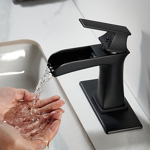 

Bathroom Sink Faucet - Centerset / Waterfall Painted Finishes Centerset Single Handle One HoleBath Taps