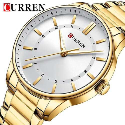 

CURREN Men Quartz Watch Business Casual Wristwaches Men's Stainless Steel Band Luminous Hands Clock Male 8430