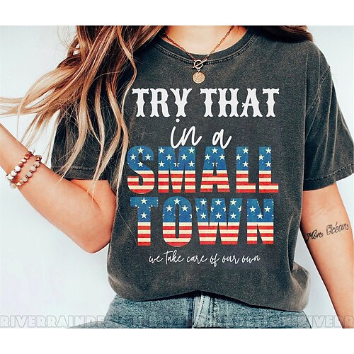 

Mujer Camiseta Negro Letra Estampado Manga Corta Diario Fin de semana Básico Escote Redondo Pintura
