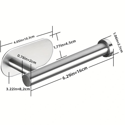 1pc adesivo porta carta igienica - autoadesivo nero porta rotolo di carta  igienica montaggio a parete per bagno e cucina, acciaio inossidabile  sus-304 del 2023 a $8.99