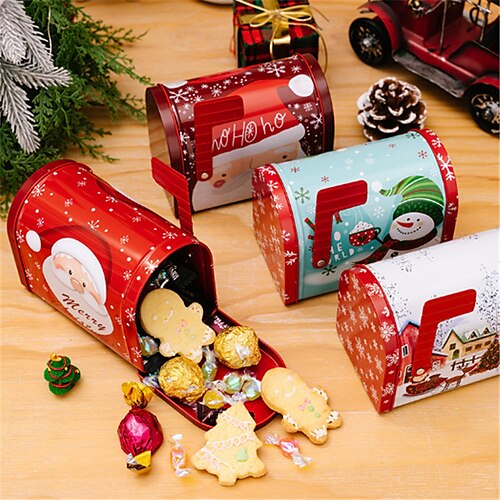 

Christmas Mailbox Tin Box Gift Box Candy Box Holiday Decoration Decorations