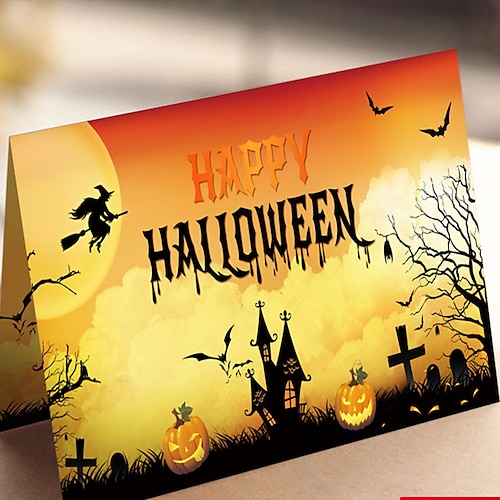 

1pcs Halloween Card, Halloween Greeting Card Pumpkin Card, Halloween Pumpkin Cartoon