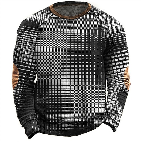 

Herren Sweatshirt Pullover Zur Seite fahren Schwarz Marineblau Grün Rundhalsausschnitt Geometrisch Grafik-Drucke Patchwork Bedruckt Täglich Sport Festtage 3D-Druck Strassenmode Designer Brautkleider