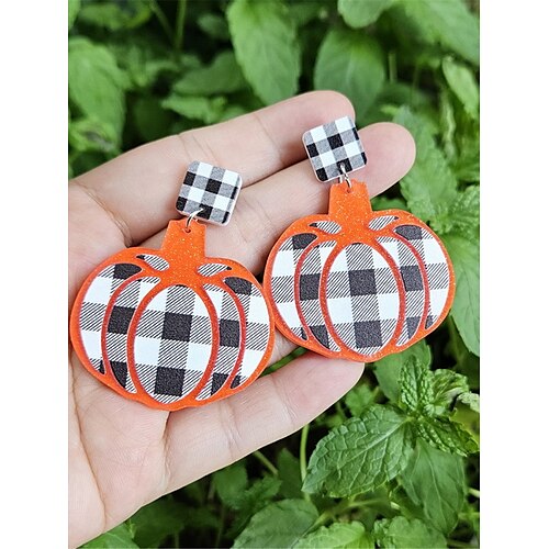 

Women's Earrings Special Halloween Plaid Earring