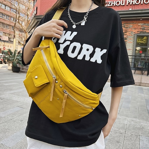 

Mujer Bolso bandolera Bolsa Bandolera Nailon Diario Cremallera Gran Capacidad Plegable Ligero Color sólido Negro Amarillo Naranja