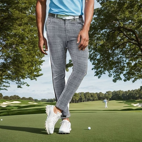 

Hombre pantalones de golf Transpirable Con bolsillos Suave Prendas de abajo Ajuste regular Plaid Verano Golf