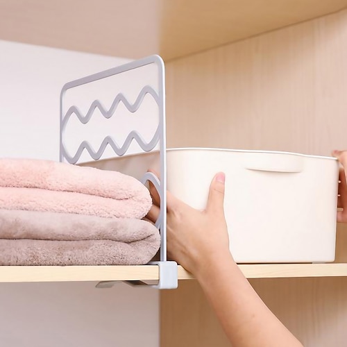 

Wardrobe Separation Board Books Clothes Organizer Shelf Cabinet Tower Hanger Rack Closet Divider Stand Kitchen Accessories