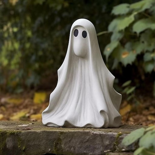  Halloween Ghost Sculpture,Outdoor Statue, Resin Ghost Decor for Yard, Lawn, Porch, Desktop Decoration, Spooky Halloween Tabletop Decor, Garden Crafts 15cm
