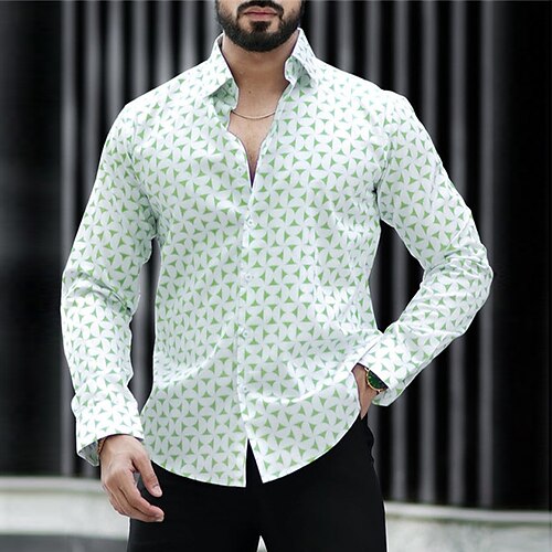 

Men's Shirt Leopard Floral Paisley Geometry Turndown Black Yellow Blue Green Outdoor Street Long Sleeve Print Clothing Apparel Fashion Streetwear Designer Casual