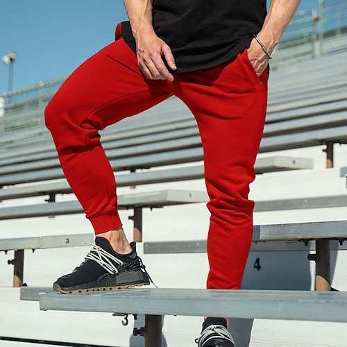 

Homens Calças Esportivas Corredores Calças Bolsos Tecido Conforto Respirável Ao ar livre Diário Para Noite Misto de Algodão Moda Casual Preto Amarelo