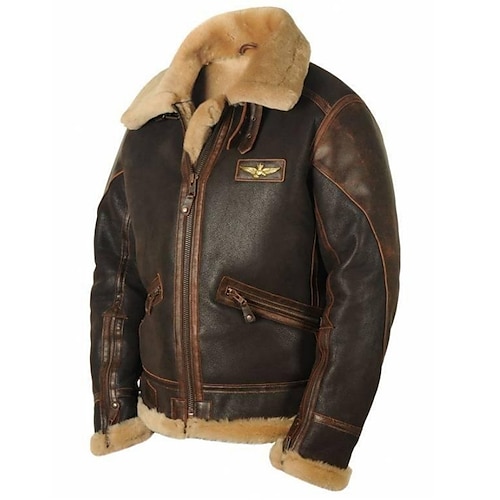 

Hombre Chaqueta de Invierno Chaqueta de cuero sintético Sherpa Exterior Ropa Cotidiana Templado Cremallera Bolsillo Otoño Invierno Plano Moda Ropa de calle Diseño Regular Marrón Chaquetas