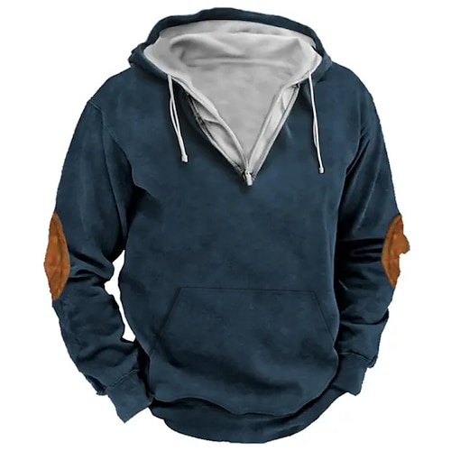 

Herren Zip Hoodie Kapuzenjacke Marineblau Mit Kapuze Farbblock Sport & Natur Täglich Festtage Strassenmode Cool Brautkleider schlicht Frühling & Herbst Bekleidung Kapuzenpullover Sweatshirts