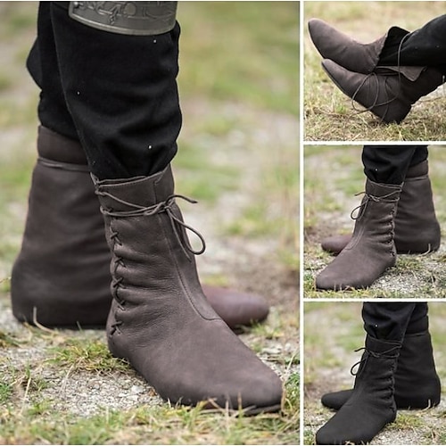 

Pirate Viking Vintage Medieval Renaissance Shoes Flat Jazz Boots Men's Women's Costume Vintage Cosplay Casual Daily LARP Shoes Halloween