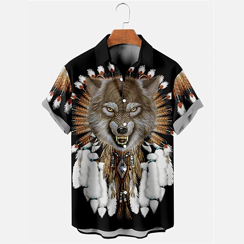 

Herren Hemd Wolf Vintage Skelett Umlegekragen Schwarz Gelb Outdoor Halloween Kurze Ärmel Bedruckt Bekleidung Modisch Strassenmode Designer Brautkleider schlicht