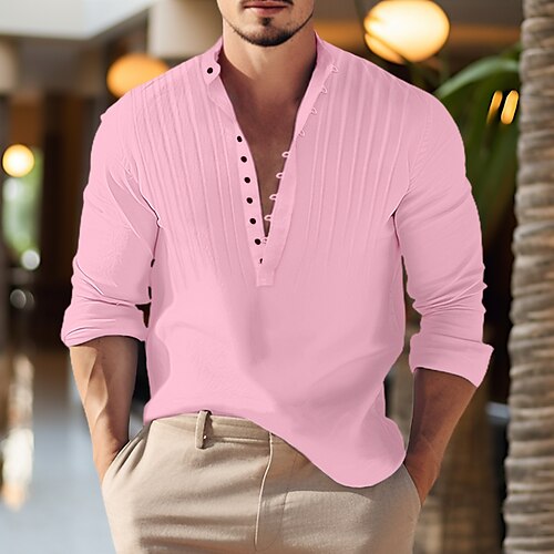 

Hombre Camisa Camisa de manga corta Camisa casual Camisa de verano Negro Blanco Amarillo Rosa Azul Piscina Manga Larga Plano Diseño Diario Vacaciones Bolsillo delantero Ropa Moda Casual Cómodo