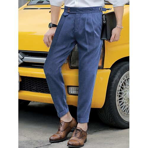 

Hombre pantalones de traje Pantalones Pantalones de traje Pantalones Gurka Bolsillo Plano Comodidad Transpirable Exterior Diario Noche Moda Casual Negro Azul Piscina