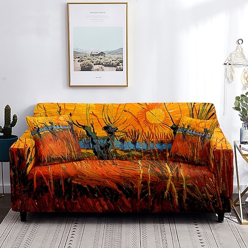 

Funda de sofá Van Gogh, fundas elásticas, funda de sofá suave y duradera, 1 pieza de tela de spandex, protector de muebles lavable, apto para sillón, asiento/sofá/sofá/sofá XL/sofá en forma de L