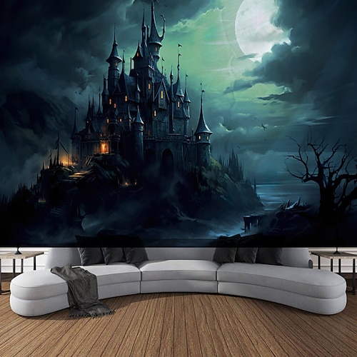 

Halloween Pumpkin Hanging Tapestry Wall Art Large Tapestry Mural Decor Photograph Backdrop Blanket Curtain Home Bedroom Living Room Decoration