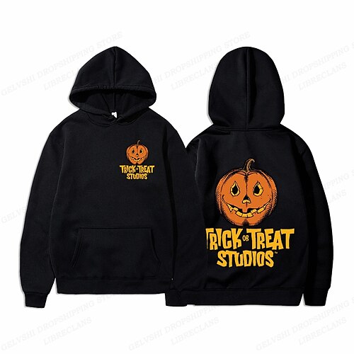 

Halloween Farce ou Friandise Potiron Sam Sweat à capuche Imprime Poche avant Art graphique Sweat à capuche Pour Homme Femme Unisexe Adulte Estampage à chaud 100 % Polyester Halloween Casual Quotidien