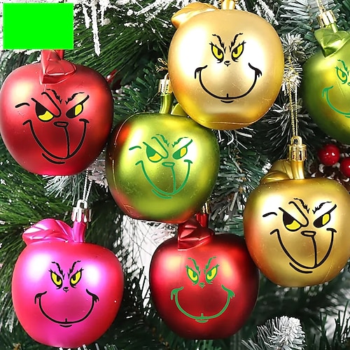 

Christmas Grinch Sticker Christmas Apple Glass Ball Sticker