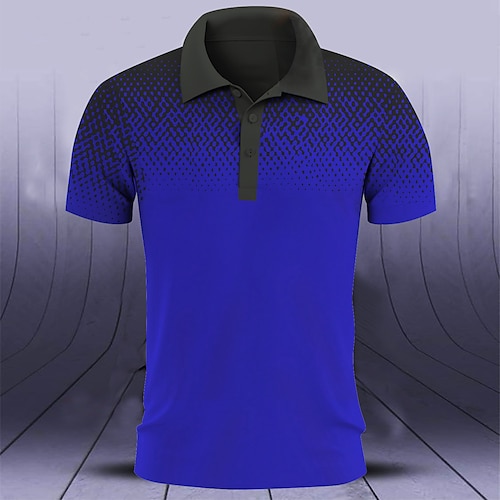 

Homens Camisa polo de caminhada Camisa de golfe Pólo de botões Respirável Secagem Rápida Pavio Humido Manga Curta Vestuário de golfe Roupas de golfe Normal Cores Gradiente Verão Tênis Golfe Pickleball