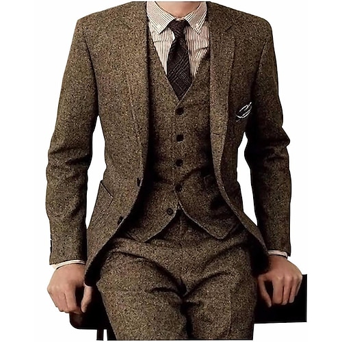 

Costume Homme Mariage Ensemble de 3 pièces Noir Marine foncé Vert foncé Couleur Pleine Coupe ajustée Droit un bouton 2023