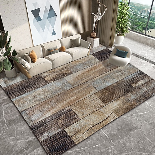 

Alfombra de suelo con patrón de madera, alfombra de cocina antideslizante a prueba de aceite, alfombra para interiores y exteriores, decoración de dormitorio, alfombra de baño, alfombra de entrada,