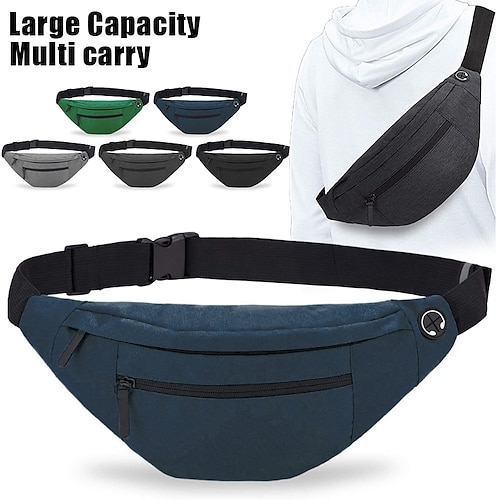 

Men's Women's Crossbody Bag Shoulder Bag Chest Bag Belt Bag Nylon Outdoor Daily Holiday Zipper Large Capacity Waterproof Lightweight Solid Color Black Navy Blue Green