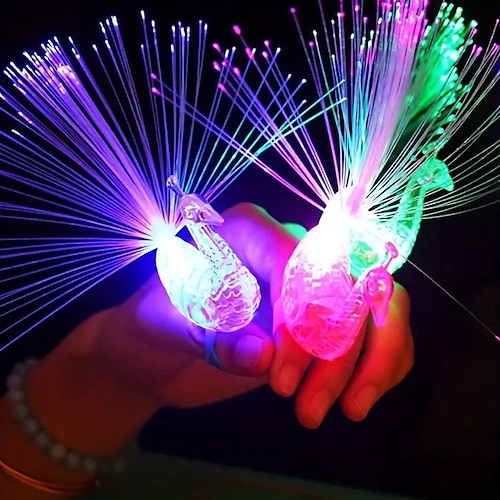 

illuminez la fête avec cette lampe à doigt paon à led colorée - un cadeau amusant pour les enfants!