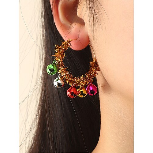 

Mujer Pendientes Activo Navidad Bloque de color Arete