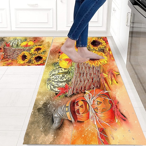 

automne citrouille tapis de sol cuisine tapis antidérapant résistant à l'huile tapis intérieur extérieur tapis chambre décor salle de bain tapis entrée tapis porte tapis