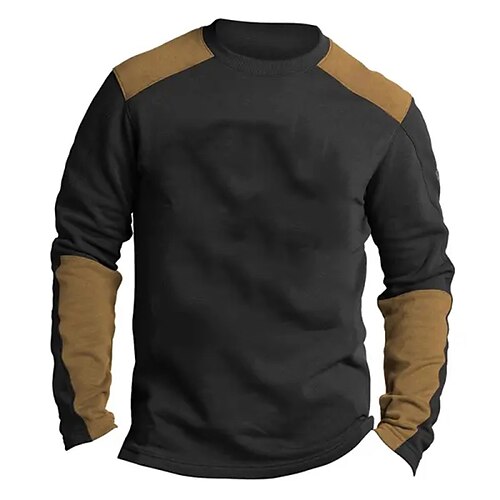 

Homme Sweat shirt Noir Col Ras du Cou Bloc de couleur Sport Loisir du quotidien Vacances Vêtement de rue basique Décontractées Printemps Automne Vêtement Tenue Pulls Capuche Pulls molletonnés