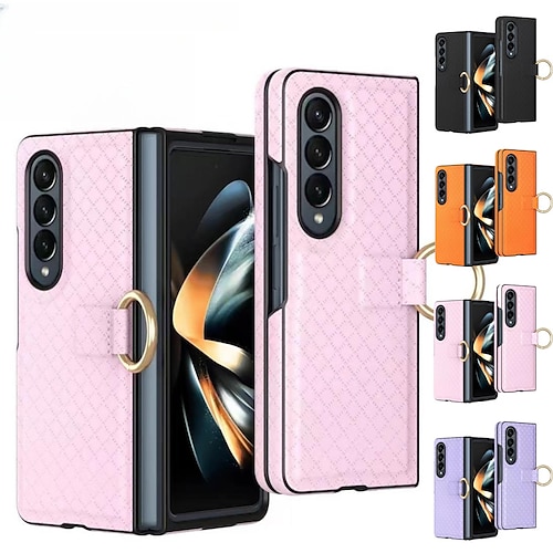 

Handy Hülle Handyhüllen Für Samsung Galaxy Z Flip 4 Z Fold 5 Z Fold 4 Z Fold 3 Rückseite mit Halterung Inhaber anrufen Ganzkörperschutz Geometrische Muster TPU PU-Leder