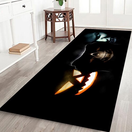 

Halloween Floor Mat Scary Halloween Ghost Flange Mat Entrance Door Decoration Floor Carpet