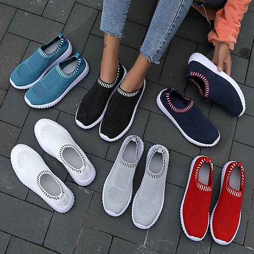 Women s Black Slip On Sneakers Breathable Mesh Casual Walking Shoes with Cushioned Sole for Everyday Comfort 2024 22.99