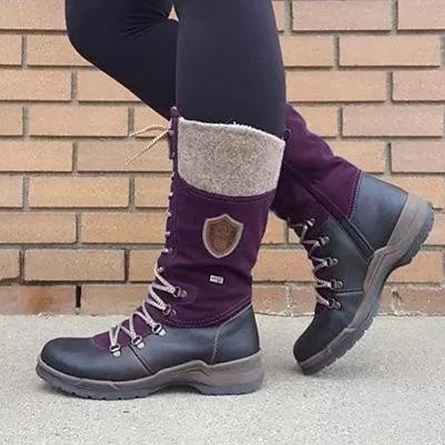 

Damen Stiefel Springerstiefel Übergrössen Schnürstiefel Täglich Gehen Sommer Schnürsenkel Keilabsatz Runde Zehe Modisch Brautkleider schlicht Komfort Wanderschuhe Kunstleder Schnürsenkel Feste Farbe