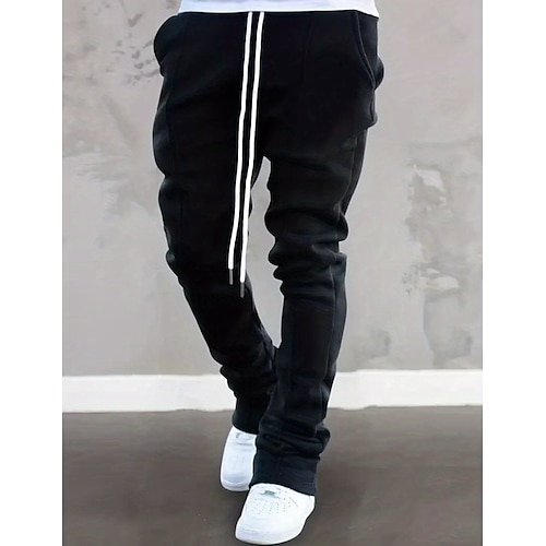 

Men's Sweatpants Joggers Trousers Drawstring Elastic Waist Plain Comfort Breathable Outdoor Daily Going out 100% Cotton Fashion Casual Black