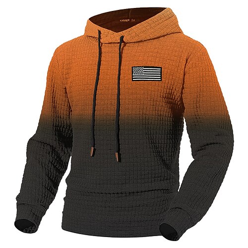 

Homme Sweat à capuche Jaune Vert Véronèse Bleu Orange Capuche Bloc de couleur Drapeau National Sport Loisir du quotidien Vacances Vêtement de rue Frais Décontractées Printemps Automne Vêtement