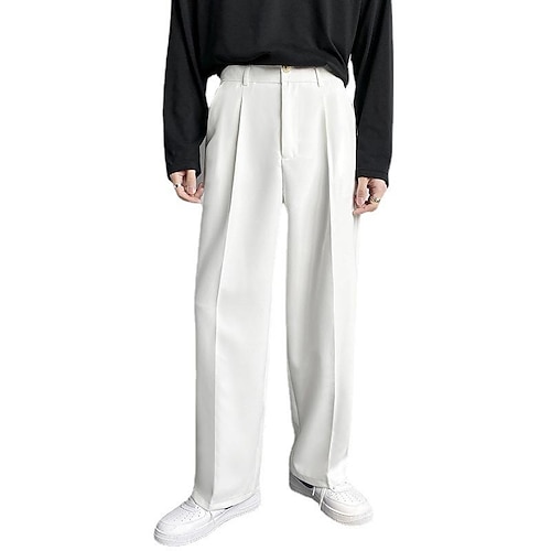 Men's Dress Pants Trousers Pleated Pants Suit Pants Pleated